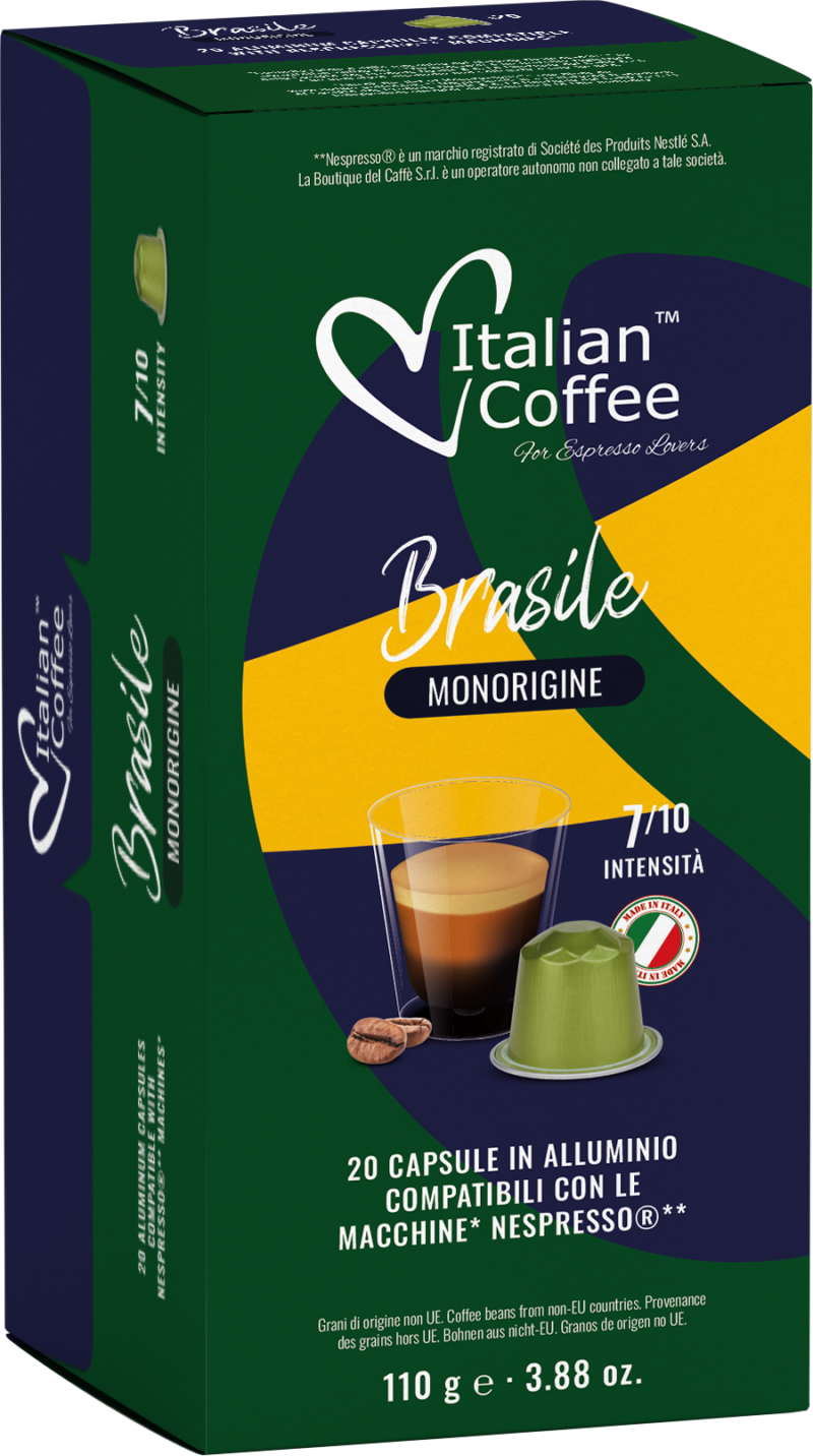 Brasile Monorigine hliníkové kapsle pro Nespresso - 20 kapslí